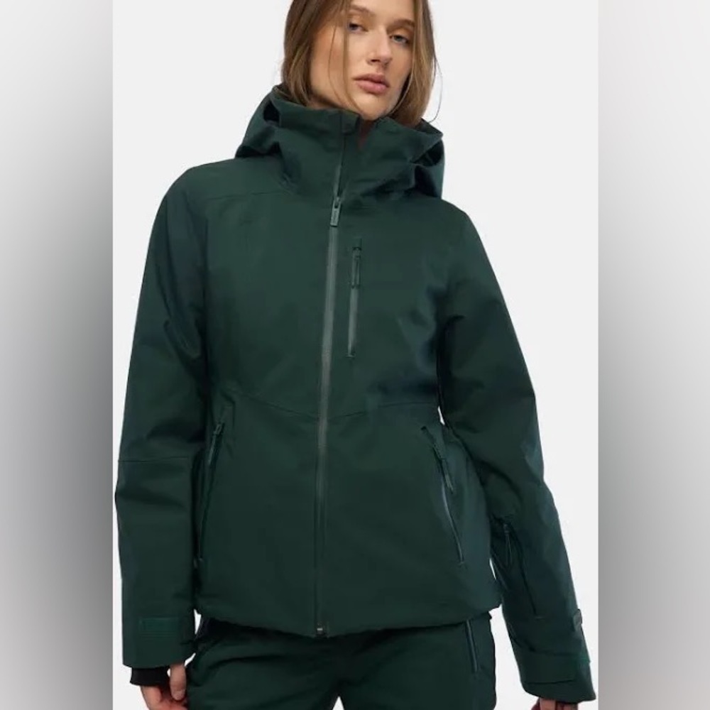 Women's Forest Green Hooded Halfdays Lawrence Ski Jacket